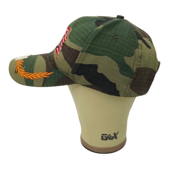 Bald Eagle USA Flag Camo Strapback Cap Embroidered Curved Brim Baseball Hat - Picture 10 of 13